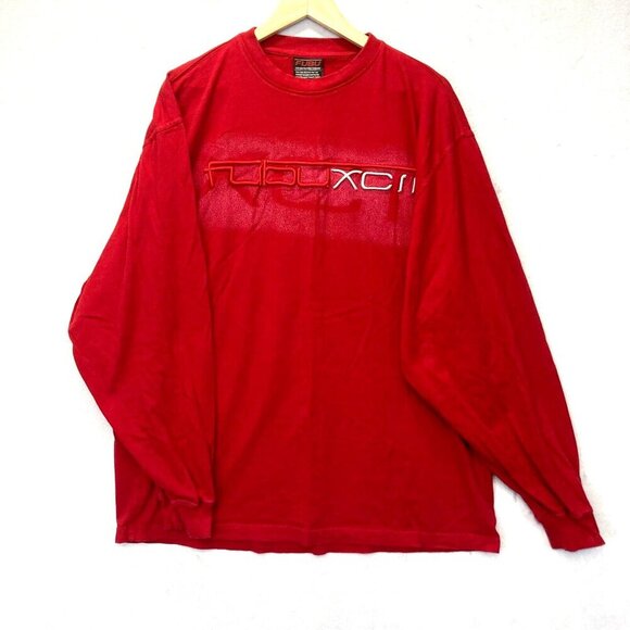 FUBU Other - Vintage FUBU XCII Baggy Long Sleeve T-Shirt Mens Size XL Red Hip Hop Embroidered